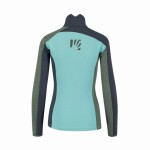 Dámská mikina KARPOS W Federa Full-Zip Fleece, Aqua Sky/Black Sand/Thyme velikost: M