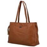 Módní dámská koženková kabelka na rameno Coveri Temari, hnědá