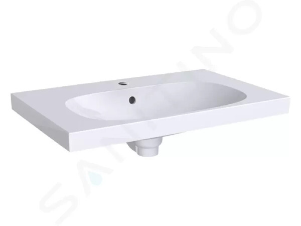 GEBERIT - Acanto Umyvadlo 750x482 mm, otvor pro baterii, s přepadem, bílá 500.622.01.2