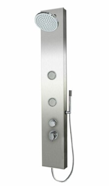 Sprchový panel SIKO na stěnu i do rohu s pákovou baterií nerez PRIMESHOWER PRIMESHOWER