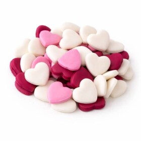 Dortisimo Cukrová srdíčka velká bílá, růžová a bordó (50 ks)