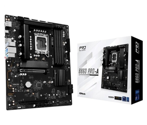 ASRock MB Sc LGA1851 B860 Pro-A, Intel B860, 4xDDR5, 1xDP, 1xHDMI, ATX EDF_380993