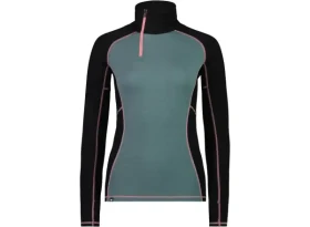 Mons Royale Olympus Half Zip WMNS dámské triko dlouhý rukáv burnt sage/černá vel. M