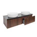 Koupelnová skříňka s deskou z umělého kamene SAT Evolution 118x30x44,8 cm ořech mat SATEVO120NATK SATEVO120NATK
