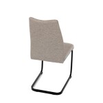 Židle jídelní, béžová látka, černé kovové nohy