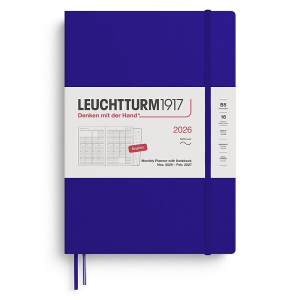 Monthly Planner & Notebook 2026 Composition (B5) 16 Months Ink
