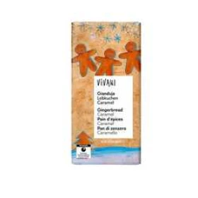 Vivani Mléčná čokoláda nugátová perník-karamel 100 g BIO