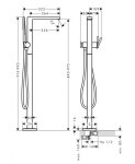 HANSGROHE - Tecturis E Vanová baterie do podlahy, chrom 73445000