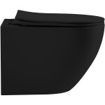 CERANO - WC závěsné Cesso, Vortex - vírové splachování + Slim/SoftClose sedátko - černá matná - 49x36 CER-476684