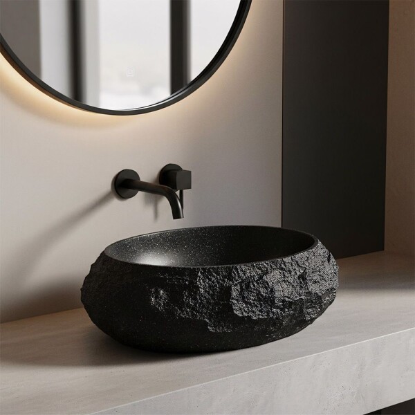REA - Umyvadlo na desku Mika Black 50x38 REA-U4333