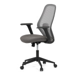 Židle kancelářská, látka šedá, houpací mechanismus, kolečka pro tvrdé povrchy