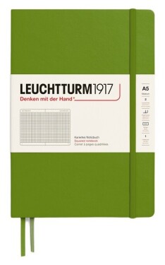 Zápisník Leuchtturm1917 A5 tvrdé desky Moss čtverečkovaný