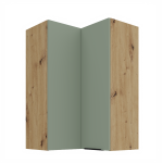 Horní rohová skříňka Aria 60x60 GN-90 2F (90°) Barva korpusu: Černá, Barva dvířek: WH - Crystal white AFM