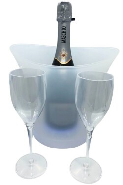 Chladící nádoba na víno svítící LED 5L a 2 ks skleničky průhledné 150 ml Chladící nádoba na víno svítící LED 5L a 2 ks skleničky průhledné 150 ml
