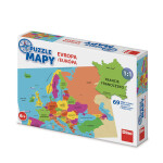 Puzzle Mapy Evropa 69 dílků - CZ Drami