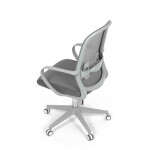 Židle kancelářská, bílý plast, šedý MESH a šedá látka, plastový kříž, houpací mechanismus.
