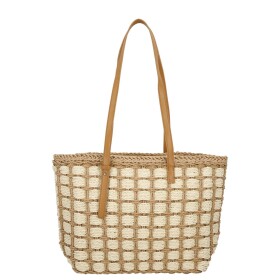 Stylová letní dámská kabelka na rameno Summerday, béžová