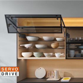 Blum Sada Aventos HF top ALU Servo-Drive mechanismus: silný, výška korpusu: 600-910mm, krytka: šedá světlá (BLAHFT_65)