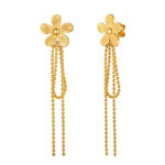 Náušnice s květinovým motivem Suzanne - chirurgická ocel, Zlatá