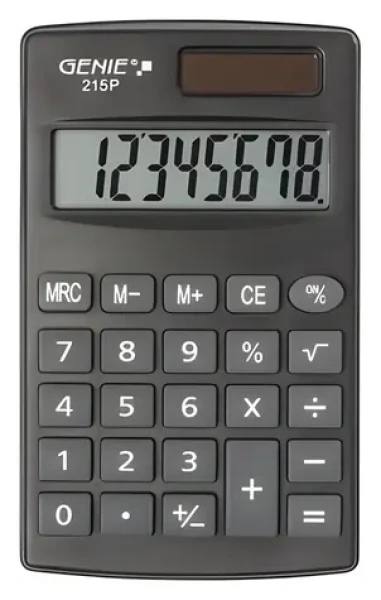 Genie 215 P černá / Kalkulačka / kapesní / 8místná / napájení baterie/solární (12630)