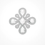 Brož s perlou a zirkony Ginevra, Stříbrná