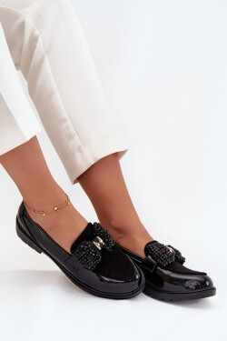 Lakované Dámské Mokasíny S Mašlí S.Barski HY51-319 Černé 37