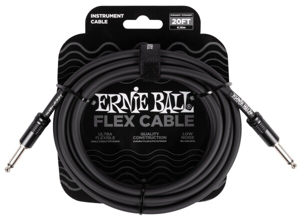 Ernie Ball Flex Instrument Cable Straight/Straight 20ft Black