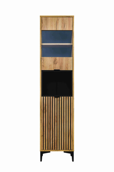 ARTEN (NANO Systems s.r.o.) Vitrína Piano 1D1V zlatý dub/černá