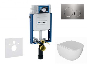 GEBERIT - Kombifix Set předstěnové instalace, klozetu Oudee a sedátka softclose, tlačítko Sigma20, nerez SANI15CA6101