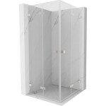 MEXEN/S - Lunar-F Duo sprchový kout skládací dveře 95 x 95, transparent, nikl kartáčovaný 836-095L-095P-97-00
