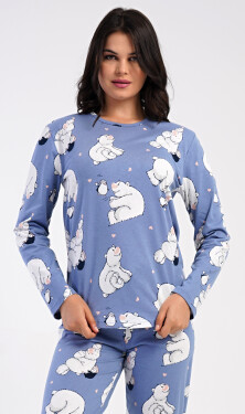 Dámské pyžamo dlouhé Tučňák a méďa
