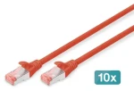 Digitus CAT 6 S-FTP červená / Patch kabel / 2 m / 10 ks / AWG 27/7 / LSZH / Měď (DK-1644-020-R-10)
