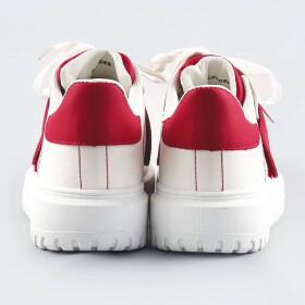 Bílo-červené dámské sportovní boty se zakrytým šněrováním (RA2049) Barva: odcienie bieli, Velikost: XL (42)