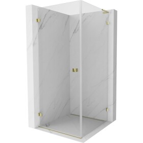 MEXEN/S - Lunar-B L sprchový kout dveře křídlové levá 90 x 90, transparent, zlato 832L-090-090-50-00-L