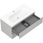 MEXEN/S - Orio koupelnová skříňka 90 cm s umyvadlem Vela, 2 zásuvky, šedá mat/bílá mat 91A10-09047-2-BFF62-W23M01