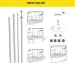 Eisl - Teleskopická rohová sprchová polička, nerez/chrom BA0920 BA0920