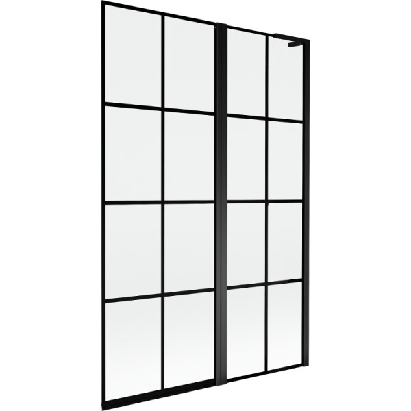 MEXEN/S - Mist L vanová zástěna 2-křídlová pravá 120 x 150, černá kratka, černá 8A9L-120-011-70-77-P