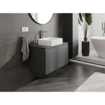 MEXEN/S - Orio koupelnová skříňka pod umyvadlo 80 cm s deskou, 1 šuplík, grafit mat 91A10-08047-1-BFC66