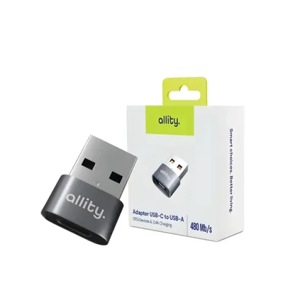 Allity ABA-101 šedá / Adaptér / USB-C - USB-A / OTG / 480 Mb/s (GSM195364)