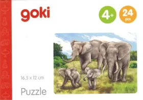 GOKI Dřevěné puzzle Africká zvířata: Sloni
