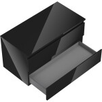 MEXEN/S - Orio koupelnová skříňka pod umyvadlo 90 cm s deskou, 2 zásuvky, černá lesk 91A10-09047-2-BFFC70