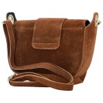 Stylová dámská kožená crossbody kabelka Chiara Weia, koňaková