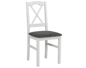 Jídelní židle Nila, bílá/tmavě šedá látka