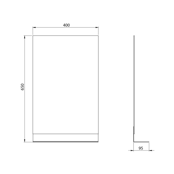 AQUALINE - SECA zrcadlo s policí 40x65cm, CU free, černá mat 22491S