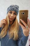 Roksana fleecová čepice K209 modrá+džíny UNI
