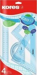 Sada na geometrii GEO set 30cm, set plastových pravítek, 4 ks v polybagu
