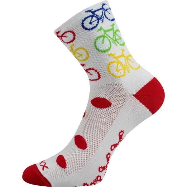 VOXX Ponožky cyklistické RALF X obrázkové BIKE BÍLÉ 39-42 115172