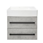 Koupelnová skříňka s umyvadlem a černou úchytkou SAT Cube Way 60x53x46 cm beton mat CUBE46C602BESATCW CUBE46C602BESATCW