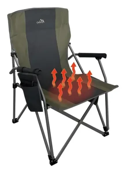 Cattara WARM / Židle kempingová skládací / vyhřívání USB / nosnost 120 kg (13475)
