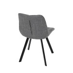 Židle jídelní, šedá látka, nohy černý kov